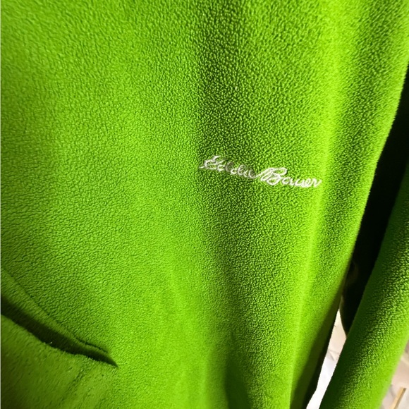 Eddie Bauer Men's Green Fleece Long Sleeve Sweater Size Medium - Picture 4 of 4
